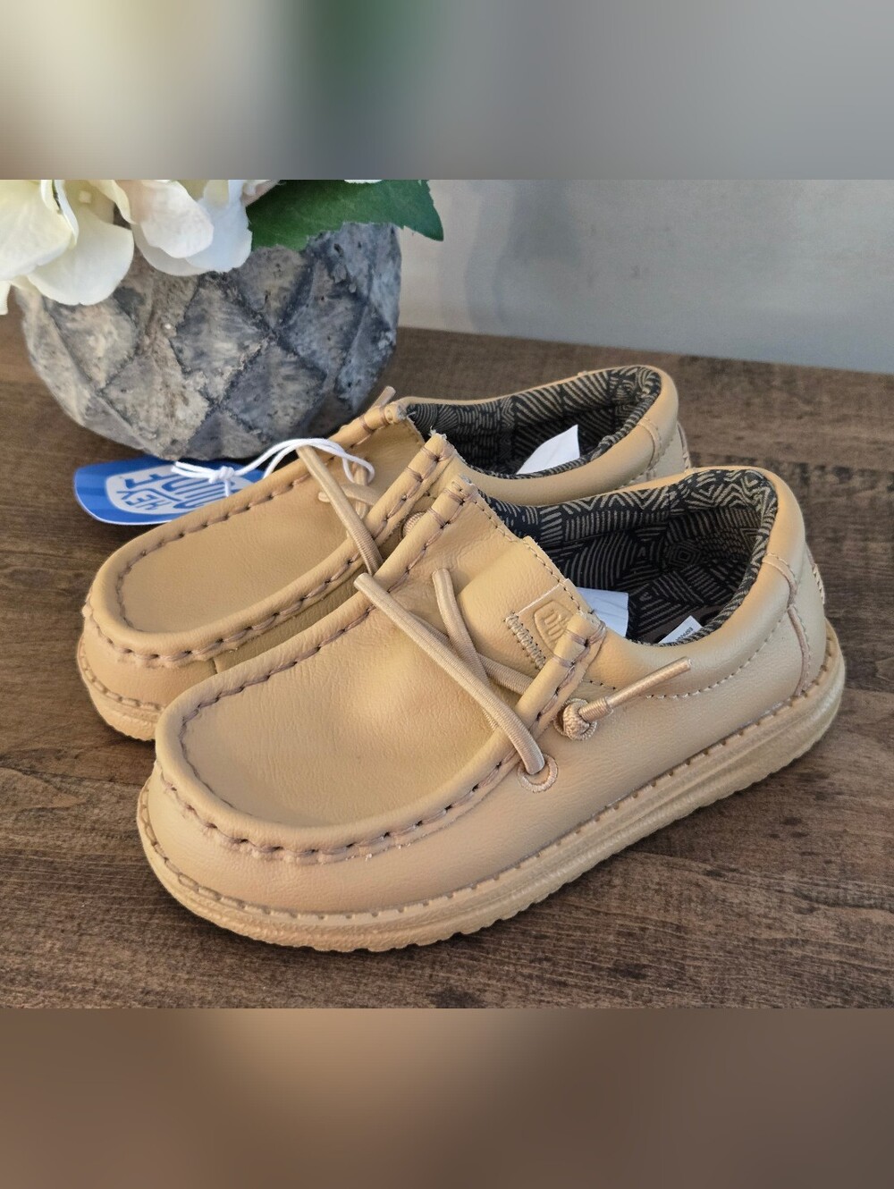 Hey Dude Wally Toddler Mono Leather Tan Toddler Size 9 New With Tags